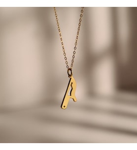 Kişiye Özel 925 Ayar Gümüş Cadılar Bayramı Temalı Bıçak Model Kolye (Gold)