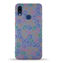 Samsung Galaxy A10s Uyumlu Lansman Kılıf Hello Kitty Tasarımlı İçi Kadife Kapak-Petrol Mavisi (Şeffaf)