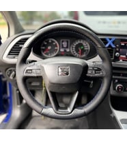Seat Leon Style Araca Özel Direksiyon Kılıfı SOFT NOKTA 5D KRİSTAL MAVİ İPLİ