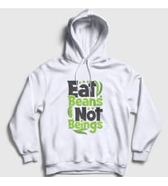 Presmono Unisex Beyaz Beans Vegan Vegetarian Vejetaryen Kapüşonlu Sweatshirt 541869tt (Beyaz)