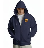 Erkek Golden Retriever Baskılı Oversize Fermuarlı Hoodie (Lacivert)