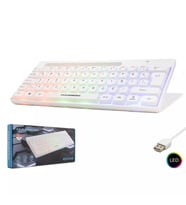 Hadron HDX2608 62 Tuşlu Türkçe Q LED Aydınlatmalı Gaming Mini Klavye - Beyaz