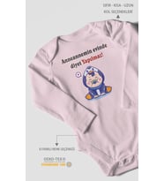 Anneannemin Evinde Diyet Yapılmaz! Baskılı Bebek Zıbını – Çıtçıtlı Body  %100 Pamuk Uzun Kol (Bebek Pembesi)