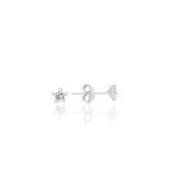 Gümüş zirkon taşlı, yıldız kesim 4 mm tektaş küpe SGTL12736RODAJ