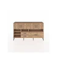 Arges Konsol 8 Raflı 3 Çekmeceli 4 Kapaklı 176x30x99 Çam-Çam