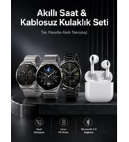 Akıllı Saat Ve Kulaklık Seti Dokunmatik Ekran 5.0 Bluetooth Bağlantılı Sesli Görüşme