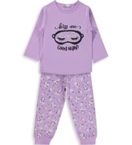 Civil Girls Çiçek Desenli 2-5 Yaş Pijama Takımı - Lila