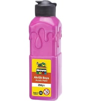Pembe Akrilik Boya 250 gr 1 Adet Su Bazlı Akrilik Boyası Hobi Sanatsal Boy Tuval Ahşap Metal