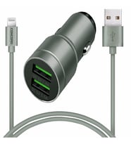 Concord C-773 Lightning Kablo ve Metal Başlık Hızlı Araç Şarj Seti 2.4+3.5A 23W