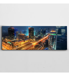 Işıklı Şehir Panoramik Kanvas Tablo