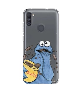 Samsung Galaxy M21 Uyumlu Susam Sokağı Kurabiye Canavarı Desenli Şeffaf Telefon Kılıfı
