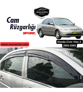 Honda Civic Vtec2 2002-2005 Uyumlu Mugen Cam Rüzgarlığı Seti Piano Black 4'lü İthal
