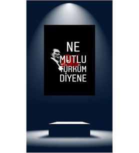 NE MUTLU TÜRKÜM DİYENE ATATÜRK KANVAS TABLO CANVAS EV DEKARASYON DUVAR SÜSÜ ÖLÇÜ SEÇMEYİ UNUTMAYINIZ (Siyah)