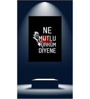 NE MUTLU TÜRKÜM DİYENE ATATÜRK KANVAS TABLO CANVAS EV DEKARASYON DUVAR SÜSÜ ÖLÇÜ SEÇMEYİ UNUTMAYINIZ (Siyah)