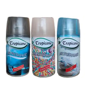 Tropicana Air Freshener Oda Kokusu Anti Tobacco + Buble Gum + Soft Kokular Otomatik Makina Yedek Parfüm Spreyi 260 Ml X 3 Adet