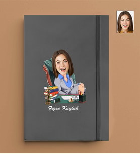 Kişiye Özel Avukat Kadın Model 13x21 Gri Defter-26