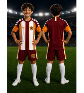 Çocuk Halı Saha Futbol forması Seti Sarı-Kırmızı Forma+Şort+Çorap