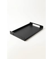 Metal Çay Tepsisi Siyah Sunum Tepsisi Servis Tepsisi Dikdörtgen Dekoratif Tepsi Kahve Çay Servis Tepsisi Mutfak Banyo Organizer Tepsi