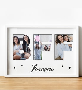 BFF En İyi Arkadaş Best Friends Hediye Tablo Kişiye Özel  Çerçevede 21x30 Cm