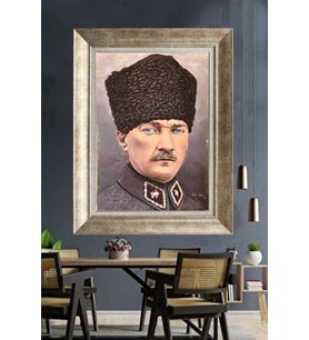 Gümüş Çerçeveli Atatürk Tablo ds465