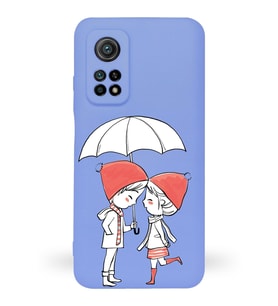Xiaomi Mi 10T Pro Uyumlu Lansman Kılıf Aşk Tasarımlı İçi Kadife Kapak-Lila (Şeffaf)