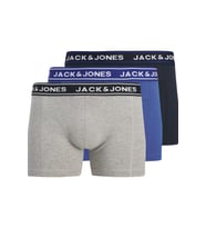 JACK & JONES Erkek JACDANNY SOLID TRUNKS 3 PACK Pamuklu Boxer (Açık Mavi)