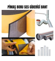 Pimaş Gider Borusu Ses Yalıtımı Kauçuk Bant Yapışkanlı 10cm x 10metre