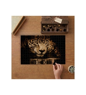 Jaguar Yakın Çekim Vahşi Hayvan Tasarımı 240 parça Ahşap Puzzle Ahşap Kutuda MP05077