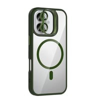 İphone 17 Remim Lensli Standlı Kapak - Koyu Yeşil