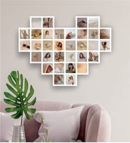 Kişiye Özel 32 Fotoğrafli Kalpli Tablo