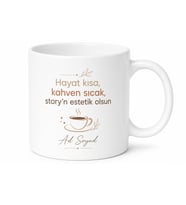 Story Atarken Kahve Göstermeyi Sevenlere Şık Estetik Kupa Bardak Hediye