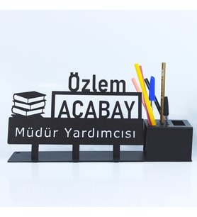 Müdür Yardımcısı Masaüstü İsimlik - Metal Masa İsimliği - Hediye Ofis İsimlik