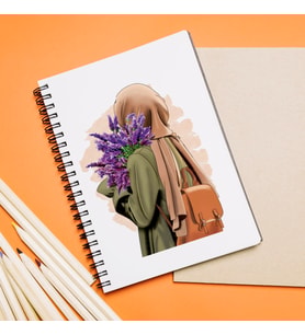 Tesettürlü Kız Karakter Tasarımlı Defter