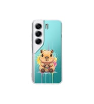 Tecno Camon 40 ile Uyumlu Splash Kapibara Tasarımlı Şeffaf Silikon Kılıf