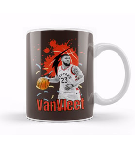 Fred VanVleet Vintage Art   Legend Basketball Gift Vintage Retro Style Kupa Bardak Porselen