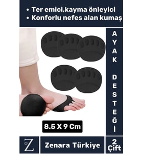 Premium Gündelik Kullanım Kayma Önleyici Ter Emici Esnek Kumaş Ayak Taban Parmak Altı Desteği 2 Çift