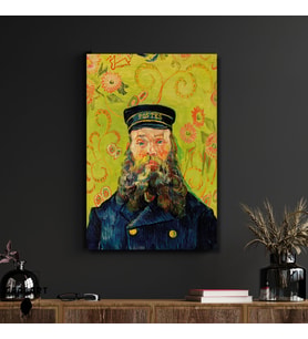 Tekli Dikey Kanvas Tablo Ünlü Eserler Van Gogh Postman Joseph Roulin