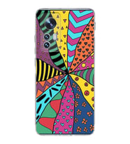 PrintiFy Xiaomi Mi 12 ile Uyumlu 1mm Slim Fit Retro Colors 4 Baskılı Şeffaf  Kılıf