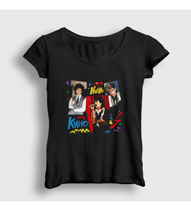 Presmono Kadın Siyah Album Kino Noch T-Shirt 441122tt