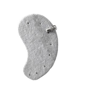 Earcuff Sıkıştırmalı Pirinç Kıkırdak Küpe Kare Zirkon Taşlı Gümüş Renk