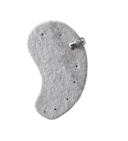 Earcuff Sıkıştırmalı Pirinç Kıkırdak Küpe Kare Zirkon Taşlı Gümüş Renk