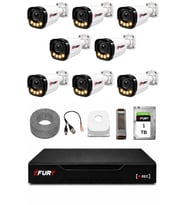 FURY 8 Kameralı Güvenlik Kamera Seti 4 Warm LED Gece Renkli Görüş 1 TB HDD