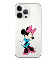Apple iPhone 13 Pro Uyumlu Kamera Korumalı Tıpalı Kapak Minnie Mouse TasarımlıŞeffaf Kılıf