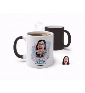 BK Gift Kişiye Özel Anneler Günü Temalı Canım Annem Karikatürlü Sihirli Kupa Bardak-1 (Beyaz)