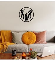 JAZZ MÜZİK AHŞAP MDF DEKORATİF DUVAR DEKORU TABLO (Siyah)
