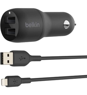 Belkin 24 W USB-Lightning Kablosu dahil Boost Charge Çift Bağlantı Noktalı Araç Şarjı Teşhir