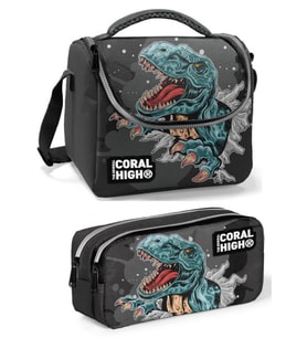 Coral High Gri Dinazor Erkek Çocuk Beslenme Çantası Seti