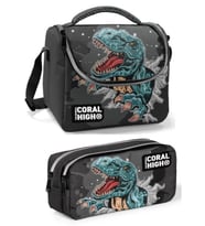 Coral High Gri Dinazor Erkek Çocuk Beslenme Çantası Seti