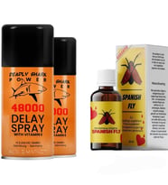 2 KUTU DELAY 48000 ERKEK GECİKTİRİCİ SPREY VE SPANİSH FLY BAYAN AZDIRICI ( UYARICI DAMLA)