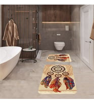 Banyo Halısı Ikili Klozet Takımı Kaymaz Tabanlı Banyo Paspas Takımı (Karışık)